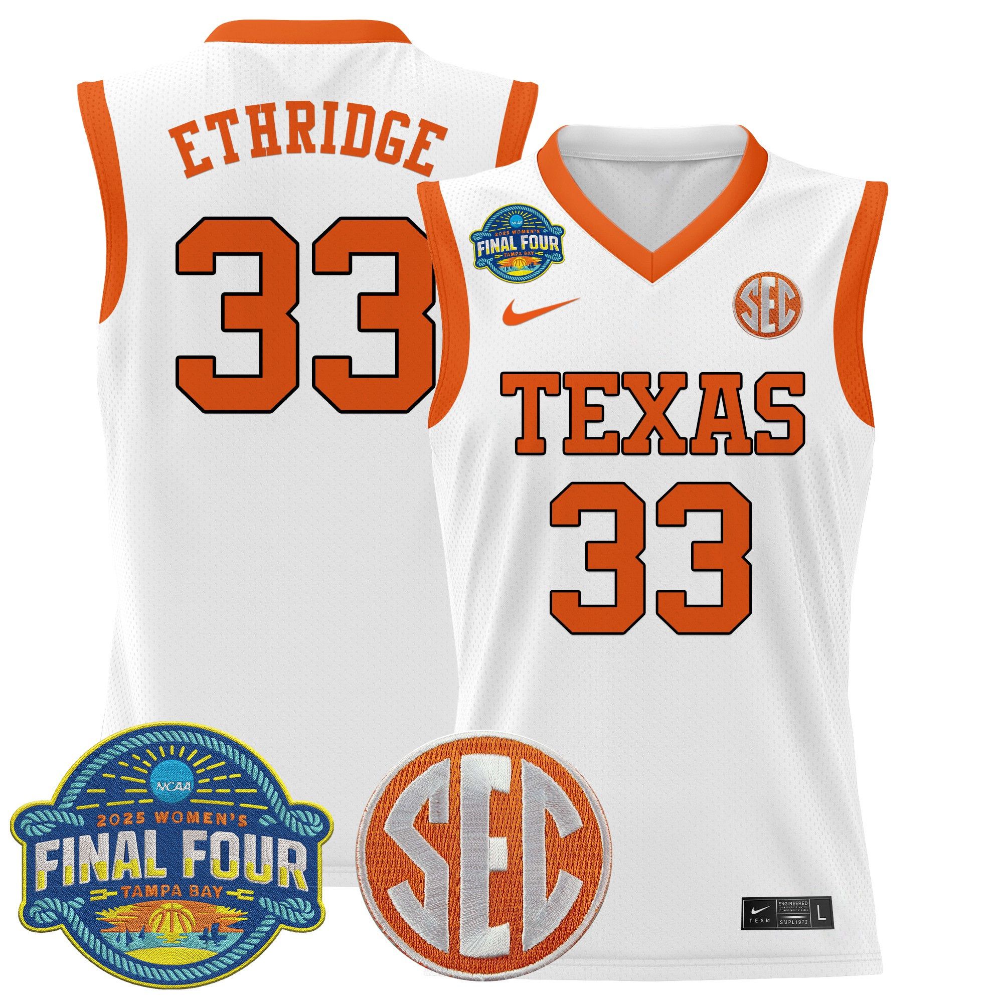 Men Texas Longhorns #33 Ethridge White Nike 2025 Final Four Patch Lightweight Basketball NCAA Jersey